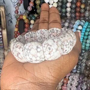 Crinoid fossil soft bangle SIZE 7.25’